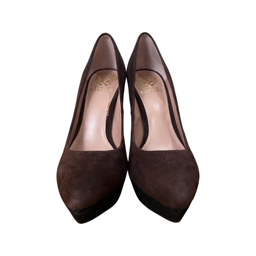 VINCE CAMUTO RITZ SUEDE COLORBLOCK PLATFORM PUMPS